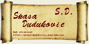 Spasa Duduković vizit kartica